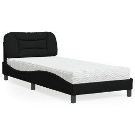 Bed with black fabric mattress 90x200 cm by vidaXL, Beds and slatted bases - Ref: Foro24-3208508, Price: 277,99 €, Discount: %