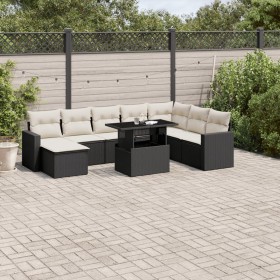 8-teiliges Gartensofa-Set und schwarze synthetische Rattankissen von vidaXL, Gartensets - Ref: Foro24-3267466, Preis: 597,57 ...