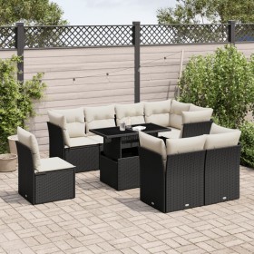 8-teiliges Gartensofa-Set und schwarze synthetische Rattankissen von vidaXL, Gartensets - Ref: Foro24-3266726, Preis: 708,50 ...