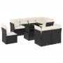 Set de sofás de jardín 8 piezas y cojines ratán sintético negro de vidaXL, Conjuntos de jardín - Ref: Foro24-3266726, Precio:...