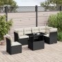 7-teiliges Gartensofa-Set mit schwarzen synthetischen Rattankissen von vidaXL, Gartensets - Ref: Foro24-3266616, Preis: 537,1...