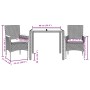 Garden dining set 3 pieces with black glass synthetic rattan cushions by vidaXL, Garden sets - Ref: Foro24-3278645, Price: 25...