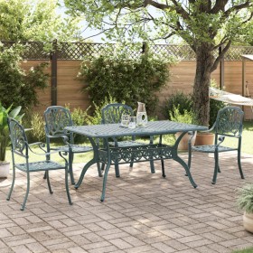 Green cast aluminum 5-piece garden dining set by vidaXL, Garden sets - Ref: Foro24-3216311, Price: 898,97 €, Discount: %