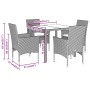 Garten-Essgruppe 5-teilig und hellgraue PE-Rattankissen aus Glas von vidaXL, Gartensets - Ref: Foro24-3278574, Preis: 336,99 ...