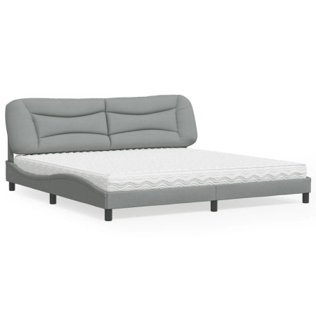 Cama con colchón tela gris claro 200x200 cm de vidaXL, Camas y somieres - Ref: Foro24-3208555, Precio: 499,98 €, Descuento: %