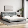 Bed with light gray fabric mattress 200x200 cm by vidaXL, Beds and slatted bases - Ref: Foro24-3208555, Price: 499,98 €, Disc...