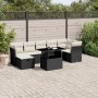 8-teiliges Gartensofa-Set und schwarze synthetische Rattankissen von vidaXL, Gartensets - Ref: Foro24-3274666, Preis: 591,22 ...