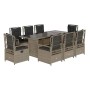 Set comedor de jardín 9 pzas cojines ratán sintético gris claro de vidaXL, Conjuntos de jardín - Ref: Foro24-3262941, Precio:...