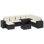 Set de sofás de jardín 8 piezas y cojines ratán sintético negro de vidaXL, Conjuntos de jardín - Ref: Foro24-3275346, Precio:...