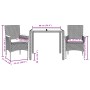 Set comedor jardín 3 pzas y cojines ratán sintético vidrio gris de vidaXL, Conjuntos de jardín - Ref: Foro24-3278651, Precio:...