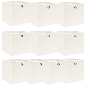 Storage boxes 10 units white fabric 32x32x32 cm by vidaXL, Storage baskets - Ref: Foro24-288351, Price: 56,37 €, Discount: %