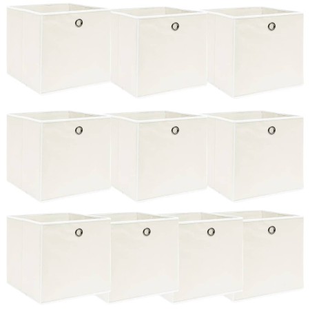 Storage boxes 10 units white fabric 32x32x32 cm by vidaXL, Storage baskets - Ref: Foro24-288351, Price: 56,37 €, Discount: %