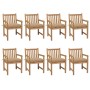 Garden chairs 8 pcs solid teak wood beige cushions by vidaXL, Garden chairs - Ref: Foro24-3073076, Price: 1,00 €, Discount: %