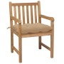 Garden chairs 8 pcs solid teak wood beige cushions by vidaXL, Garden chairs - Ref: Foro24-3073076, Price: 1,00 €, Discount: %