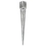 Ground spikes 2 pcs silver galvanized steel 12x12x89 cm by vidaXL, Spikes for anchoring in the ground - Ref: Foro24-145425, P...