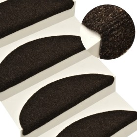 Self-adhesive stair mat 10 pcs 56x17x3cm brown by vidaXL, Stair mats - Ref: Foro24-149687, Price: 26,68 €, Discount: %