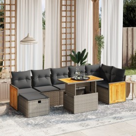 Garden sofa set 8 pieces and gray synthetic rattan cushions by vidaXL, Garden sets - Ref: Foro24-3276259, Price: 575,61 €, Di...