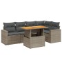 Set de muebles de jardín 6 pzas y cojines ratán sintético gris de vidaXL, Conjuntos de jardín - Ref: Foro24-3271305, Precio: ...