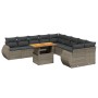 Garden sofa set 11 pieces and gray synthetic rattan cushions by vidaXL, Garden sets - Ref: Foro24-3272390, Price: 789,79 €, D...