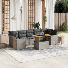 Garden sofa set 8 pieces and gray synthetic rattan cushions by vidaXL, Garden sets - Ref: Foro24-3271228, Price: 592,05 €, Di...