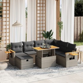 Set mit 8 Gartensofas und Kissen synthetisches Rattangrau von vidaXL, Gartensets - Ref: Foro24-3276161, Preis: 586,14 €, Raba...