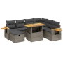 Garden sofa set 8 pieces and gray synthetic rattan cushions by vidaXL, Garden sets - Ref: Foro24-3276161, Price: 574,59 €, Di...