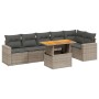 7-piece garden sofa set with gray PE rattan cushions by vidaXL, Garden sets - Ref: Foro24-3271326, Price: 503,99 €, Discount: %