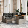 7-piece garden sofa set with gray PE rattan cushions by vidaXL, Garden sets - Ref: Foro24-3271417, Price: 490,82 €, Discount: %