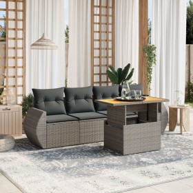 Garden sofa set with 5-piece synthetic rattan gray cushions by vidaXL, Garden sets - Ref: Foro24-3272075, Price: 375,06 €, Di...