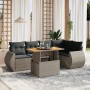 Set de muebles de jardín 6 pzas y cojines ratán sintético gris de vidaXL, Conjuntos de jardín - Ref: Foro24-3272187, Precio: ...