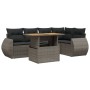 Set de muebles de jardín 6 pzas y cojines ratán sintético gris de vidaXL, Conjuntos de jardín - Ref: Foro24-3272187, Precio: ...