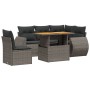 Set de muebles de jardín 6 pzas y cojines ratán sintético gris de vidaXL, Conjuntos de jardín - Ref: Foro24-3272201, Precio: ...