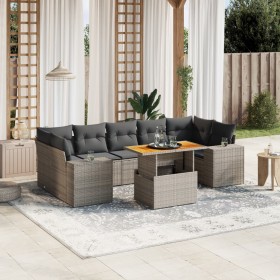 Garden sofa set 8 pieces and gray synthetic rattan cushions by vidaXL, Garden sets - Ref: Foro24-3272551, Price: 624,99 €, Di...