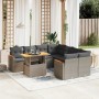 Garden furniture set 9 pieces and gray synthetic rattan cushions by vidaXL, Garden sets - Ref: Foro24-3273006, Price: 626,14 ...