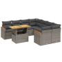 9-teiliges Gartenmöbel-Set und Kissen synthetisches Rattangrau von vidaXL, Gartensets - Ref: Foro24-3273006, Preis: 626,14 €,...