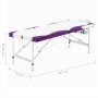 Folding massage table 3 zones white and purple aluminum by vidaXL, massage tables - Ref: Foro24-110241, Price: 151,31 €, Disc...