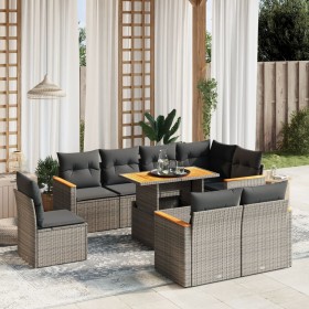 Garden furniture set 9 pieces and gray synthetic rattan cushions by vidaXL, Garden sets - Ref: Foro24-3273174, Price: 669,66 ...