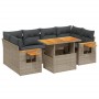 7-piece garden sofa set with gray PE rattan cushions by vidaXL, Garden sets - Ref: Foro24-3273419, Price: 531,65 €, Discount: %