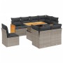 Set de muebles de jardín 9 pzas y cojines ratán sintético gris de vidaXL, Conjuntos de jardín - Ref: Foro24-3274056, Precio: ...