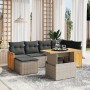 7-piece garden sofa set with gray PE rattan cushions by vidaXL, Garden sets - Ref: Foro24-3274063, Price: 504,96 €, Discount: %