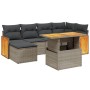 7-piece garden sofa set with gray PE rattan cushions by vidaXL, Garden sets - Ref: Foro24-3274063, Price: 493,22 €, Discount: %