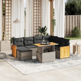 Set mit 8 Gartensofas und Kissen synthetisches Rattangrau von vidaXL, Gartensets - Ref: Foro24-3274077, Preis: 579,67 €, Raba...