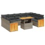 Set mit 10 Gartensofas mit Kissen synthetisches Rattangrau von vidaXL, Gartensets - Ref: Foro24-3274105, Preis: 717,98 €, Rab...