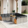 Garden sofa set 11 pieces and gray synthetic rattan cushions by vidaXL, Garden sets - Ref: Foro24-3274147, Price: 783,16 €, D...