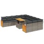 Set mit 11 Gartensofas und Kissen synthetisches Rattangrau von vidaXL, Gartensets - Ref: Foro24-3274147, Preis: 766,04 €, Rab...