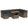 9-teiliges Gartenmöbel-Set und Kissen synthetisches Rattangrau von vidaXL, Gartensets - Ref: Foro24-3275517, Preis: 613,53 €,...