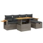 Set de muebles de jardín 6 pzas y cojines ratán sintético gris de vidaXL, Conjuntos de jardín - Ref: Foro24-3276140, Precio: ...