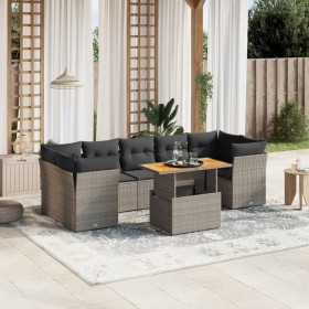 Set mit 8 Gartensofas und Kissen synthetisches Rattangrau von vidaXL, Gartensets - Ref: Foro24-3270703, Preis: 585,63 €, Raba...