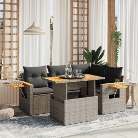 Set Gartensofas mit Kissen 5 Stück synthetisches Rattangrau von vidaXL, Gartensets - Ref: Foro24-3273503, Preis: 397,99 €, Ra...