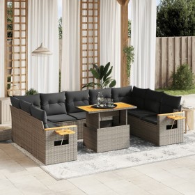 Garden sofa set 10 pieces with gray synthetic rattan cushions by vidaXL, Garden sets - Ref: Foro24-3273664, Price: 717,75 €, ...